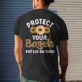 Bagel Protect Your Bagels Put Lox On Them Bagel Men's T-shirt Back Print Gifts for Him