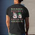 Bagpipes Ugly Christmas Sweater Elf Santa Penguin Matching Men's T-shirt Back Print Gifts for Him