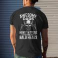 Bald Dad With Tattoos Best Papa For Women Men's Back Print T-shirt Gifts for Him