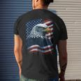 Bald Eagle Proud Patriotic American Us Flag 4Th Of July Men's Back Print T-shirt Gifts for Him