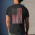 Baseball American Flag Usa Red White Blue 4Th Of July Mens Back Print T-shirt Gifts for Him