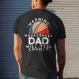 Basketball Dad Warning Protective Father Sports Love Men's Back Print T-shirt Gifts for Him