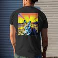 Beach Corgi Vintage Sunset Vacation Sunny Holiday Dog Mens Back Print T-shirt Gifts for Him