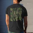 Best Dad Ever Fathers Day Gift American Flag Military Camo Mens Back Print T-shirt Gifts for Him