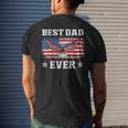 Best Dad Ever With Us American Flag Fathers Day Eagle Mens Back Print T-shirt Gifts for Him