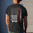 Best Dad By Par Golf Daddy Fathers Day Us Flag Men's Back Print T-shirt Gifts for Him