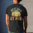 Best Dad By Par Vintage Golf Fathers Day Golfing Dad Men's Back Print T-shirt Gifts for Him