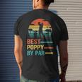 Best Poppy By Par Funny Fathers Day Golf Grandpa Retro Mens Back Print T-shirt Gifts for Him