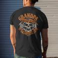 Biker Grandpa Man Myth Legend Fathers Day Grunge Motorcycle Men's Back Print T-shirt Gifts for Him