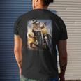 Biker Tabby Cat Riding Chopper Motorcycle Men's Back Print T-shirt Gifts for Him