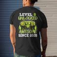 Birthday Boy Video Game Level 8 Unlocked Awesome Since 2015 Mens Back Print T-shirt Gifts for Him
