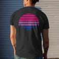 Bisexual Flag Retro Sunset Lgbt Bi Pride Gifts Mens Back Print T-shirt Gifts for Him