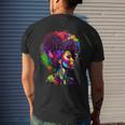 Black Queens Colorful Afro Mens Back Print T-shirt Gifts for Him