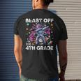 Blast Off Into 4Th Grade First Day Of School Space Rocket Mens Back Print T-shirt Gifts for Him