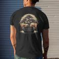 Bonsai Tree And The Rising Sun In Japan Design Mens Back Print T-shirt Gifts for Him