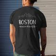 Boston Massachusetts Downtown City Skyline Northeast Men's T-shirt Back Print Gifts for Him