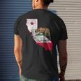 California State Flag And Outline Distressed Men's T-shirt Back Print Gifts for Him