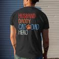 Cat Dad Fathers Day Husband Daddy Hero Papa Dada Pops Men Men's Back Print T-shirt Gifts for Him