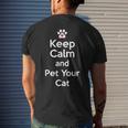 Cat Lovers Keep Calm And Pet Your Cat Cute Men's T-shirt Back Print Gifts for Him