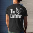 The Catfather Cat Dad Fathers Day Movie Pun Papa Men Men's Back Print T-shirt Gifts for Him