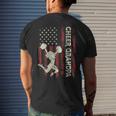 Cheer Grandpa Us Flag Dad Patriotic Cheerleader Fathers Day Men's T-shirt Back Print Gifts for Him