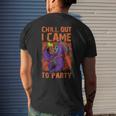 Chill Out I Came To Party Retro Scythe Grim Reaper Halloween Halloween Funny Gifts Mens Back Print T-shirt Gifts for Him