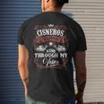 Cisneros Blood Runs Through My Veins Family Name Vintage Men's T-shirt Back Print Gifts for Him