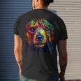 Colorful Grizzly Bear Closeup Mens Back Print T-shirt Gifts for Him