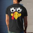 Cool Turkey Face With Soccer Sunglasses Thanksgiving Men's T-shirt Back Print Gifts for Him