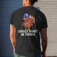Coolest Turkey In Town Turkey Thanksgiving Boys Men's T-shirt Back Print Gifts for Him