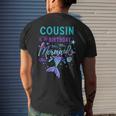 Cousin Of The Birthday Mermaid Theme Party Squad Security Mens Back Print T-shirt Gifts for Him