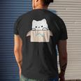 Coworker Pet Swagazon Associate Cute Cat In Cardboard Box Men's T-shirt Back Print Gifts for Him