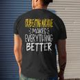 Crab-Eating Macaque Makes Everything Better Monkey Lover Men's T-shirt Back Print Gifts for Him