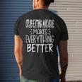 Crab-Eating Macaque Makes Everything Better Monkey Lover Men's T-shirt Back Print Gifts for Him