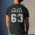 Custom Proud Football Uncle Number 63 Personalized For Men Mens Back Print T-shirt Gifts for Him