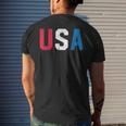 Cute Usa Red Blue 4Th Of July Top Mens Back Print T-shirt Gifts for Him