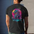 Cyberpunk Dragon Retro Futuristic Outrun Synthwave Men's T-shirt Back Print Gifts for Him