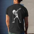 Dabbing Skeleton - Funny Halloween Dab Skull Mens Back Print T-shirt Gifts for Him