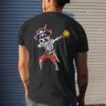 Dabbing Skeleton Pirate & Softball Ball Halloween Costume Men's T-shirt Back Print Gifts for Him