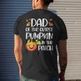 Dad Of Cutest Pumpkin In The Patch Halloween Thanksgiving Men's T-shirt Back Print Gifts for Him
