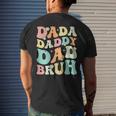 Dada Daddy Dad Bruh Groovy Fathers Day 2023 Men's Back Print T-shirt Gifts for Him