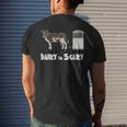 Dairy Is Scary | Vegan Design | Cow In Factory Farming Mens Back Print T-shirt Gifts for Him