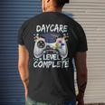 Daycare Level Complete Gamer Class Of 2023 Graduation Mens Back Print T-shirt Gifts for Him