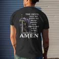 The Devil Saw My Head And Thought He'd Won Until I Said Amen Men's T-shirt Back Print Gifts for Him