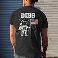 Dibs Moon Astronaut Us American Flag Fun 4Th Of July Fourth Mens Back Print T-shirt Gifts for Him