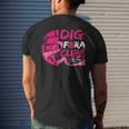Dig For A Cure Breast Cancer Awareness Volleyball Pink Mens Back Print T-shirt Gifts for Him
