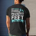 Dog Agility Four Paws Two Feet One Team Dog Men's Back Print T-shirt Gifts for Him