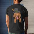 Dog Goldendoodle Pocket Pilgrim Goldendoodle Dog Lover Cute Thanksgiving Gift Mens Back Print T-shirt Gifts for Him