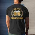 Drinking Party Happy Drinksgiving Happy Thanksgiving Men's T-shirt Back Print Gifts for Him
