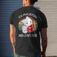 Dungeon Meowster Funny Tabletop Gamer Cat Mens Back Print T-shirt Gifts for Him